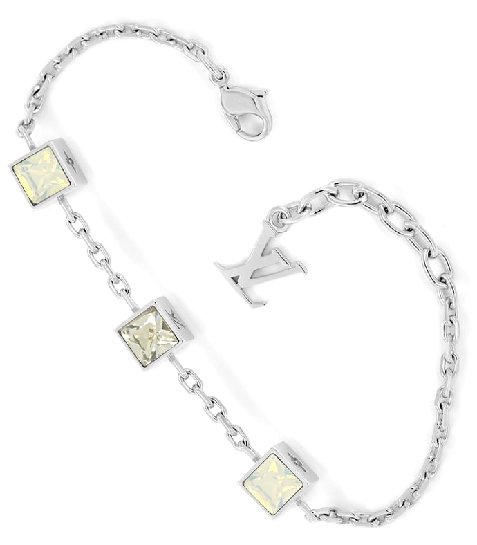 Foto 3 - Louis Vuitton Armband, 3 Würfel mit glitzernden Steinen, Q1272