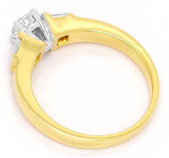 Foto 3 - Gelbgold-Ring Brillant und Diamant Baguetten Lupenrein, S4272
